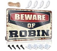 CakJuice Beer Signs Metal Vintage Beware of Robin Tin Sign Man Cave Accessories Husband Gifts (Size : 20X30CM)