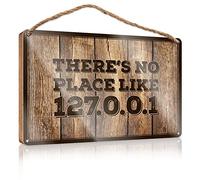 CakJuice Funny Kitchen Wall Decor There's No Place Like 127.0.0.1 Personalized Wooden Sign Kitchen Signs Wall Decor Bathroom Sign Funny (Size : 15X28CM)