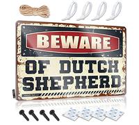CakJuice Metal Signs Funny Beware of Dutch Shepherd Sign Tin Signs Funny Vintage No Stupid People Sign ( Size : 20X30CM )