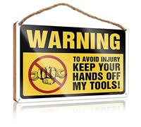 CakJuice Plain Wood Signs for Crafts Warning to Avoid Injury Keep Your Hands Off My Tools ! Wooden Sign Welcome Sign for Front Door Sign Wooden Hanging (Size : 23X35CM)