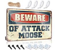 CakJuice Signs For Garage Beware Of Attack Moose Metal Sign Funny Stuff Man Gave Tin Signs (Size : 20X30CM)