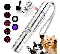 Cakkone Cat Toys, 7 in 1 Function Red Pointer Interactive Cat Toy, USB Rechargeable LED Cat Light Pen, Cat Toys Interactive for Indoor Cats Dog, Red Dot Kitten Practice Chaser Toys