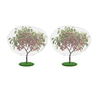 CAKKVDE 2 Pack Fruit Tree Netting, Bird Netting for Garden, Insect Mesh Net with Drawstring, Plants Fine Mesh Cover Nets for Vegetables Fruit Strawberry Bush (80x100cm)