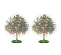 CAKKVDE 2 Pack Fruit Tree Netting Bird Protection with Drawstring, Fine Mesh Cherry Tree Netting Cover, Reusable Orchard Insect Barrier(100x150cm)