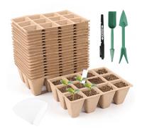 CAKKVDE 20 Pack 240 Cells Seed Trays Seedling Pots | Small Plant Pots for Seed Starting | Compostable Nursery Pots for Vegetables, Herbs & Flowers | Garden & Greenhouse Essentials