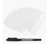 CAKKVDE 200Pcs 10x2cm White Plastic Plant Labels for Outdoor Plants | Waterproof Garden Tags for Seedlings, Herbs, Potted Vegetables & Flowers