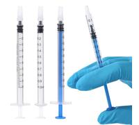 CAKKVDE 50Pcs 1ml Colostrum Syringe With Caps,No Needle Plastic Syringes for Refilling and Measuring Liquids, Scientific Labs, Plant Watering, Pet Feeding ,Glue Applicator