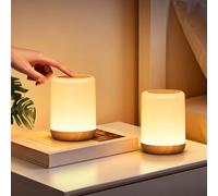 CAKLIK Night Light Set of 2, LED Touch Bedside Lamps, 2000mAh USB Rechargeable Lamp, Dimmable Bedroom Light with 256 RGB, Portable Kids Nightlight for Newborns,Camping, Bedroom, Breastfeeding