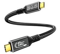 CAKOBLE 16K Thunderbolt 4 Cable - 0.5m USB4 Cable with 40Gbps Data, 240W PD3.1 Fast Charging, 16K@30Hz/8K@60Hz/4K@144Hz HDR Video - Compatible with MacBook, Galaxy 25, iPhone 16, Surface Laptop