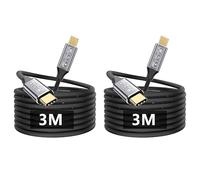 CAKOBLE 2Pack 3m usb c cable,[10Gbps,100W,4K@144Hz] USB 3.1 Compatible Thunderbolt 4 Cable/Thunderbolt 3 5K@60Hz usb c monitor cable For iPhone16,MacBook,Samsung 24,USB C Data Cable 3M