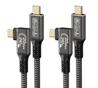 CAKOBLE Cable usb c to usb c 0.5m,[2-Pack 0.5m] USB 3.2 Gen2 data transfer cable type c,20 Gbps 240w,4K@144Hz usb c video cable For iPhone 16 MacBook Pro,Samsung Galaxy 24,right angle usb c cable
