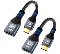 CAKOBLE HDMI Extension,[2-Pack 32cm] HDMI 2.2 96Gbps, 16K@60Hz,8K@240Hz,4K@480Hz, HDMI 2.1 Extension Male to Female, eARC, HDR10+, HDCP 2.3, for TV Monitor Projector PS5 Xbox Gaming