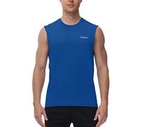 Cakulo Men's Workout Swim Sleeveless Shirts Quick Dry Beach Pool Tech Running Athletic Exercise Muscle Tank Top Big and Tall, Deep Blue, Medium