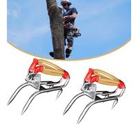 Cakunmik 1 Pair of Tree Climbing Crampons Foot Buckle Portable Stainless Steel Climbing Trees Artifact Tree Crampons Climbing Aids Forest Accessories For Jungle Survival, Fruit Picking, Hunting,A