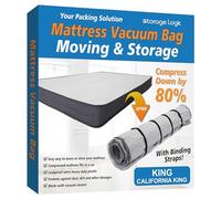 Cal-King Foam Mattress Vacuum Storage Bag - Compress Mattress by 80%, Leakproof & Sealable - Includes Straps