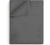 Cal King Size Flat Sheet - 100% Cotton Top Bed Sheet, 400 Thread Count Sateen Weave - Ultra Soft, Cooling, and Breathable - Top Flat Sheet Only - Hotel-Quality Luxury Bedding - (Dark Grey)