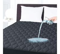 Cal King Waterproof Mattress Protector, Breathable Noiseless Mattress Cover, Deep Pocket Fit Up to 21 Inches, Quilted Alternative Filling Mattress Pad Cover (Grey)