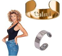 Cal-mi Ring Women Weight Loss, Cal-mi Smart Ring, Calming Ring Magnetic, for Anxiety Reduction, Balance Sleep (Gold)