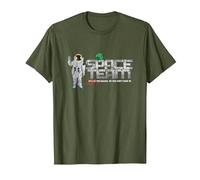 Cal, Splurt and The Space Team Logo T-Shirt, Men, Olive Green, Medium