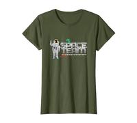 Cal, Splurt and The Space Team Logo T-Shirt, Women, Olive Green, Medium