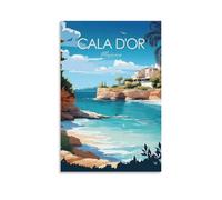 Cala D'Or Traditional Poster Mallorca Travel Poster Spain Wall Art Personalised Travel Gift Balearic Islands Art Travel Art Poster Canvas Poster Bedroom Decor Landscape Office Room Decor Gift 08x12inc