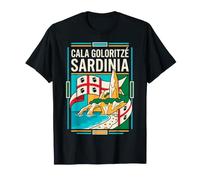 Cala Goloritzé Sardinia Flag Coastal Travel Art T-Shirt
