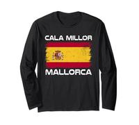 Cala Millor Mallorca Spain Flag Design Proud Spanish Flag Long Sleeve T-Shirt