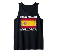 Cala Millor Mallorca Spain Flag Design Proud Spanish Flag Tank Top