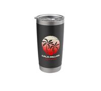 Cala Millor Mallorca Spain Palm Tree Beach Sunset Design Stainless Steel Insulated Tumbler