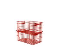 Cala Open Stackable Basket H13 cm Set of 2 Poppy Red