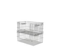 Cala Open Stackable Basket H13 cm Set of 2 Stainless Steel