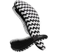 CALA. Tangle-Free Detangler Hair Brush (BLACK/WHITE ZIGZAG)