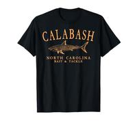 Calabash North Carolina Shark Retro Arched Orange Letters T-Shirt