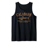 Calabash North Carolina Shark Retro Arched Orange Letters Tank Top