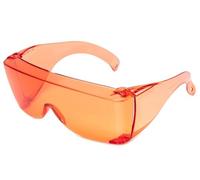 Calabria 3000 Large Fitover Safety Glasses Over Prescription Glasses | 100% UVA/UVB Protection | Transparent Temple | Orange