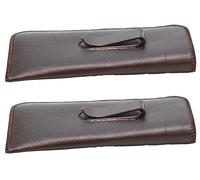 Calabria S-41 Soft Slim Slip In Eyeglass Case w/Pocket Belt Clip PU Leather Mens Womens Glasses Holder Pouch Sleeve Storage, Brown (2 Pack), Medium