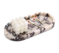 Calacatta Viola Marble Tray, Oval Natural Luxury Marble Home Kitchen Bathroom Vanity Table Tray, Stone Decorative Countertop Serving Trays for Coffee Perfume Jewelry Makeup Key 25 x 12 cm