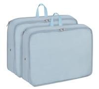 CALACH Extra Large Compression Packing Cubes for Travel, 2 Pack Expandable Storage Bag Luggage Packing Organizers Compression Cubes for Suitcases Backpack, Light Blue, L, Minimalist