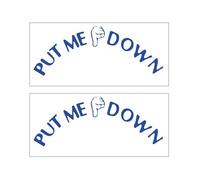 Calager Adhesive Toilet Sticker Put Me Down Decal 2pcs Set Removable Self-adhesive Waterproof Pvc Bathroom Lid Closing Reminder Blue