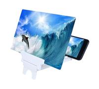 Calager Portable Phone Screen Magnifier,Visual Fatigue Reduction HD-compatible Screen Magnifier with Anti-Radiation Technology for Movies Videos Gaming for All Smartphones White