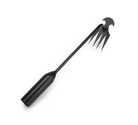 Calager Uprooting Weeding Tool Garden Rake with Long Handle High Strength Polished Surface Weed Remover Tool Garden Supplies Manual Weeder Gardening Tool Tiller Cultivator Silver 30cm