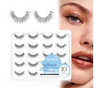 CALAILIS Artificial Eyelashes, Natural Look, Ultralight and Soft False Eyelashes, Clear Band, 10 Pairs Lashes, Cat Eye, Fake Eyelashes, Comfortable and Load Free to Wear All Day (C01)