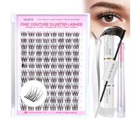 CALAILIS DIY Eyelash Extensions Set, 168 Pieces, D Curl Cluster Lashes with Eyelash Glue and Sealer Lash Remover and Applicator Lash Extension Set (CDD09KIT)