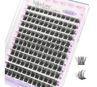 CALAILIS Eyelash Extensions, 144 Pieces, D Curl, DIY Individual Eyelashes, Mega Volume and Reusable Wispy Cluster Lashes, Super Thin Band and Soft Comfotable All Day (W04)