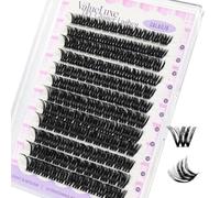 CALAILIS Eyelash Extensions, 144 Pieces, D Curl, DIY Individual Eyelashes, Mega Volume and Reusable Wispy Cluster Lashes, Super Thin Band and Soft Comfotable All Day (B24)