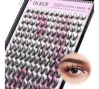 CALAILIS Eyelash Extensions, Manga Lashes, 144 Pieces, D Curl, DIY Individual Eyelashes, Mega Volume and Reusable Cluster Lashes, Super Thin Band and Soft Comfotable All Day (L32)
