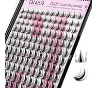 CALAILIS Eyelash Extensions, Manga Lashes, 144 Pieces, D Curl, DIY Individual Eyelashes, Mega Volume and Reusable Cluster Lashes, Super Thin Band and Soft Comfotable All Day (FY)