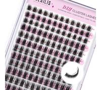 CALAILIS Individual Eyelashes, 144 Pieces, DIY Individual Eyelashes for Self-Application of Lash Extesnion at Home, 10-16 mm D Curl Cluster Individual Lashes HD19
