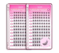 CALAILIS Individual Eyelashes, 192 Pieces, DIY Individual Eyelashes for Self-Application of Lash Extesnion at Home, 10-16 mm D Curl Cluster Individual Lashes, 705, Pack of 2