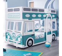 calaminag campervan style kids bunk bed in white and blue